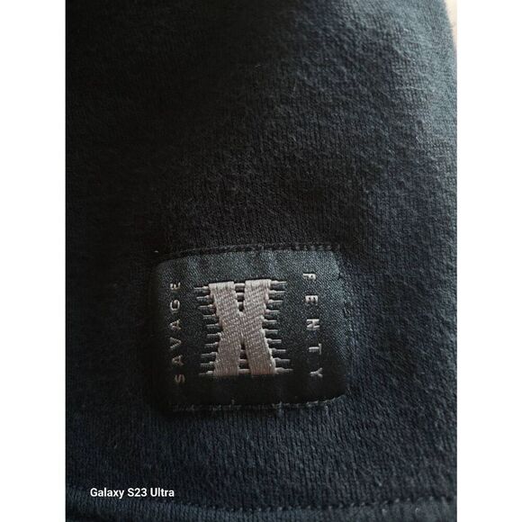 Savage X fenty black cropped hoodie womens Sz M - Picture 6 of 8